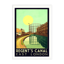 Image showing the Indie Prints, Regent's Canal Framed Art Print, White product.