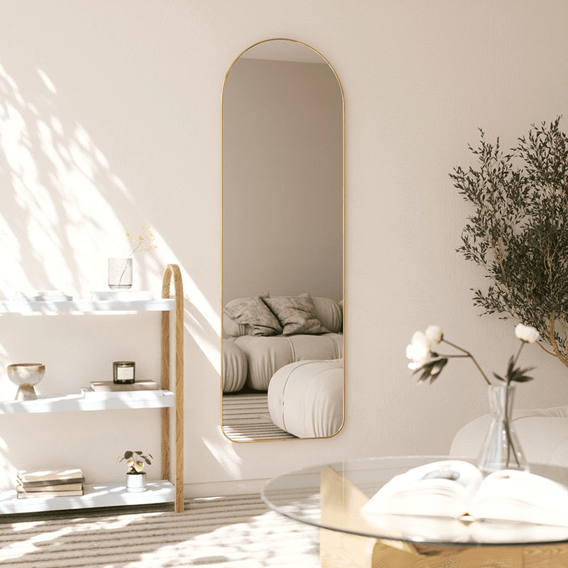 Hubba Arched Leaning Mirror, 51 x 157cm, Brass