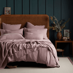 Image showing the Linen Duvet Cover, Double, Vintage Rose product.