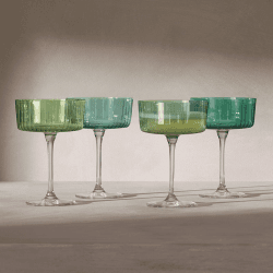 Image showing the Gems Set of 4 Champagne/Cocktail Glasses, 230ml, Jade product.