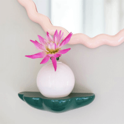 Image showing the Zigzag Mirror, D50cm, Pink product.