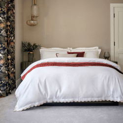 Image showing the Scallop Edge Duvet Set, Double, Fire product.