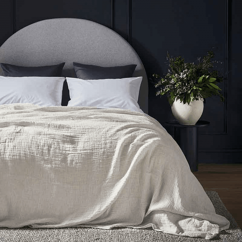 The linen & cotton throw, 250 x 250cm, Clay