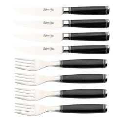 Image showing the Katana Saya Pakkawood 8 Pce Steak Knife & Fork Set product.