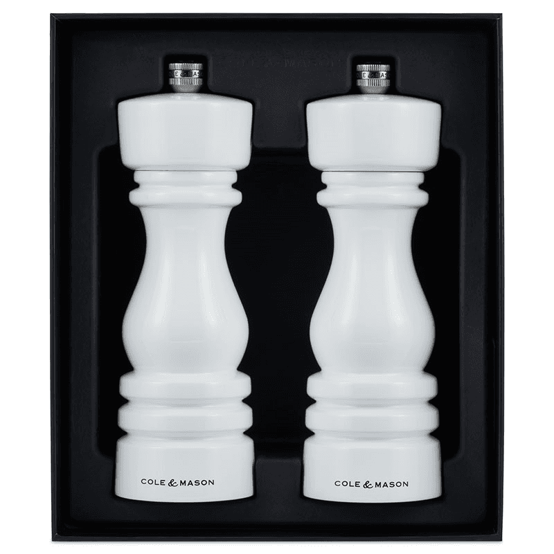 London Salt & Pepper Mills, 180mm, White Gloss