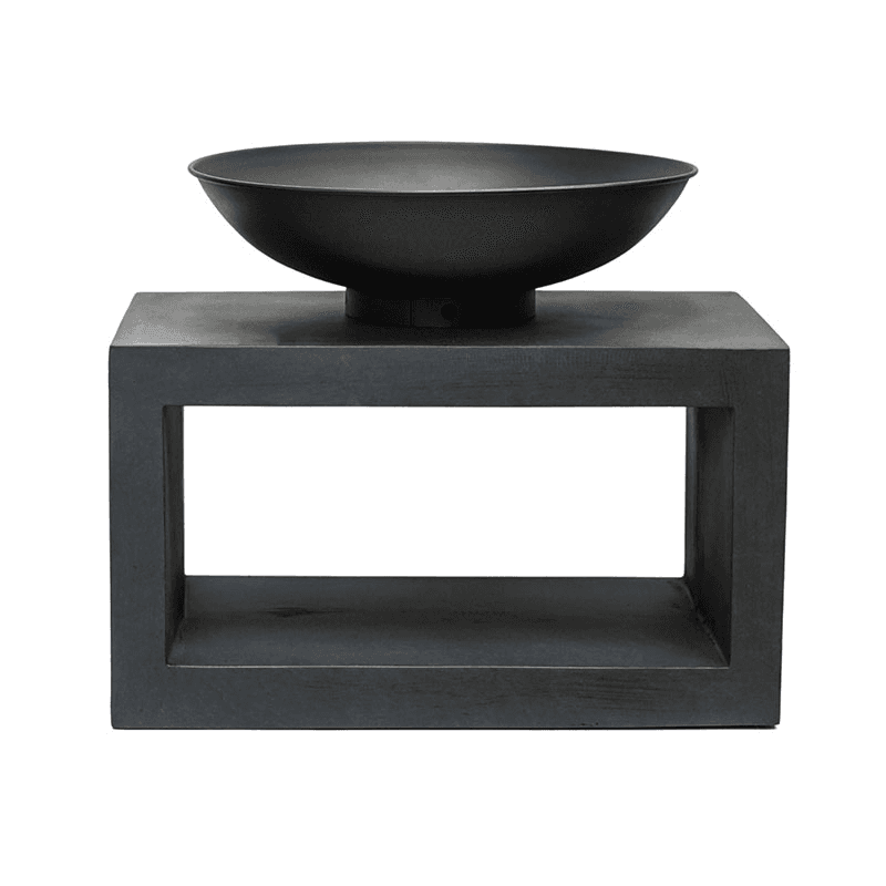 Outdoor fireball & rectangle console, W50cm, Black