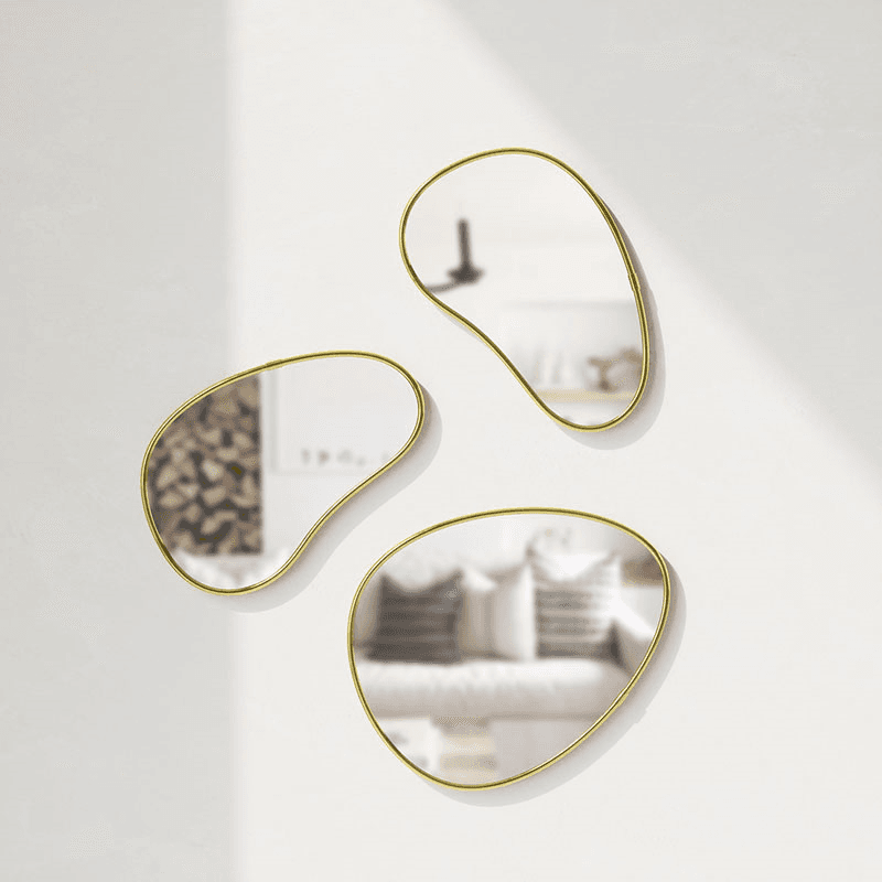 Hubba Set of 3 Mirrors, Brass