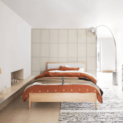 Image showing the Lars King Size Bed, Cashmere and Oak product.