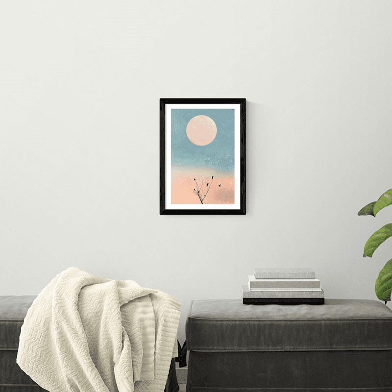 Kubistika Waking Up Warm Print, A3, Black Frame