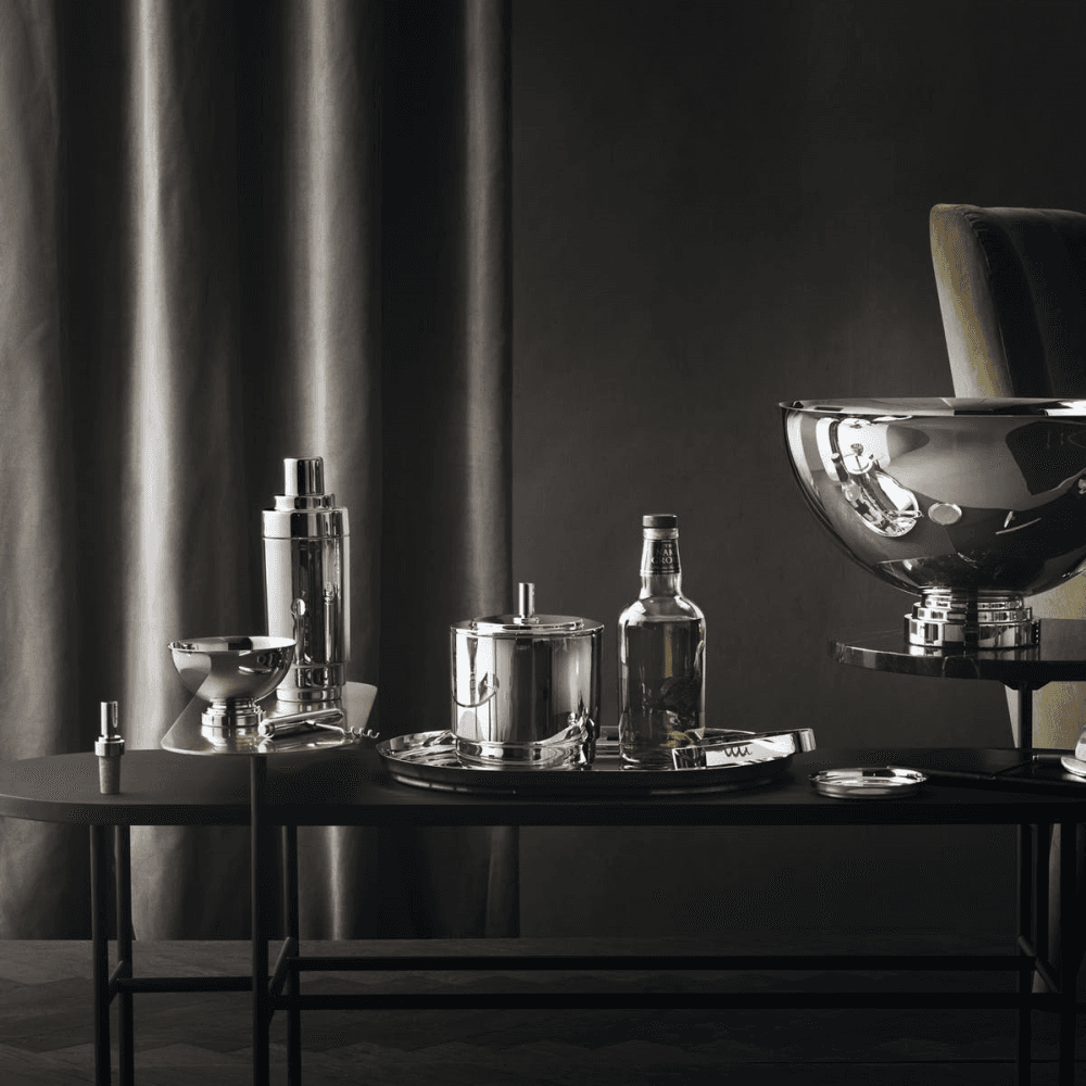 Manhattan Ice bucket and tong set, Stainless Steel