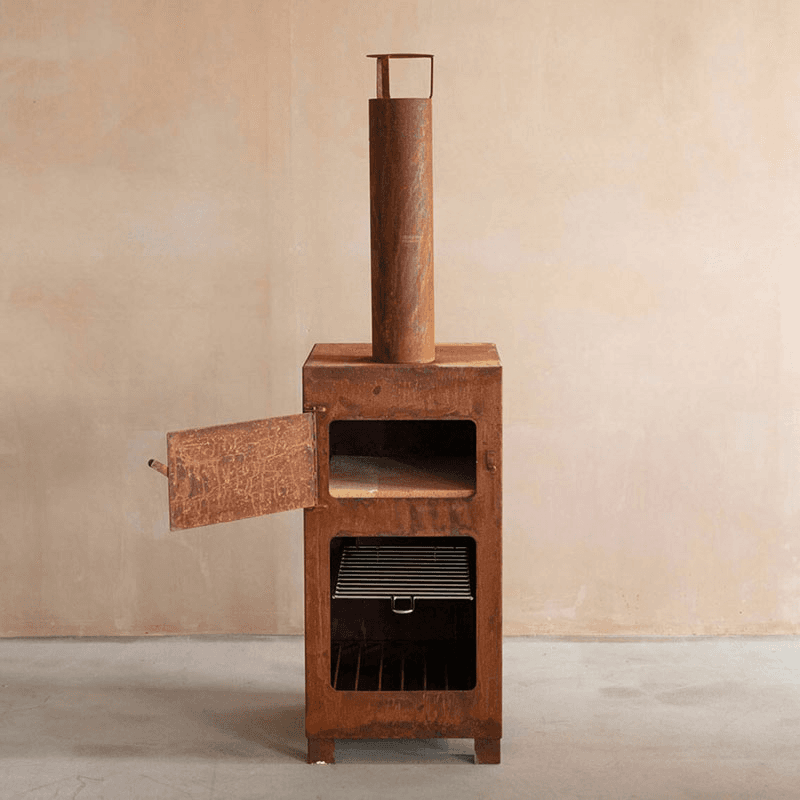 Outdoor Heater and Pizza Oven, H136cm, Rust