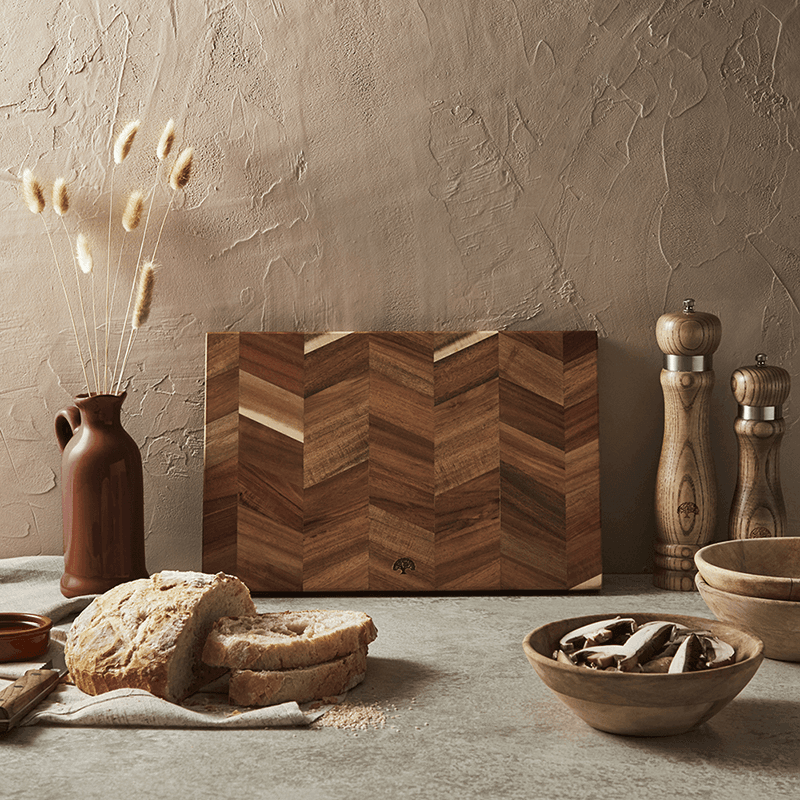 Chevron Rectangular Chopping Board, Acacia