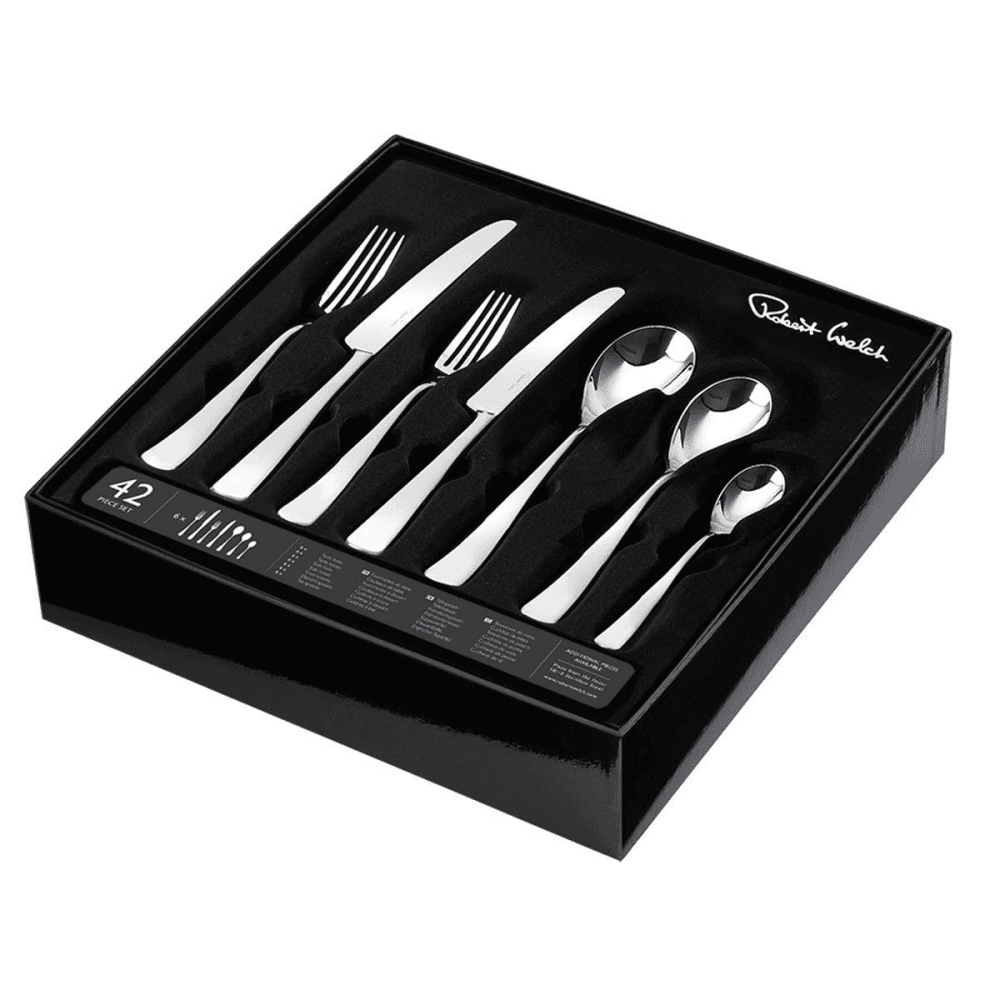 Malvern Bright 42 piece cutlery set, Stainless Steel