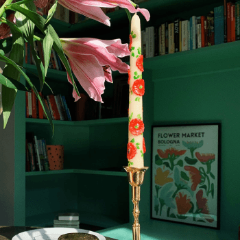 Image showing the Flower Set of 2 Candles, H25cm, Red product.