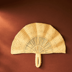 Image showing the Classic Handwoven Fan, 24cm, Natural product.