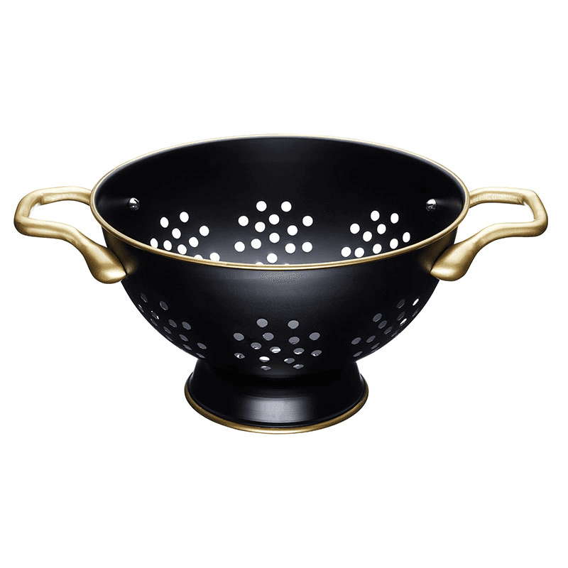 Colander, 24cm, Matt Black/Brass
