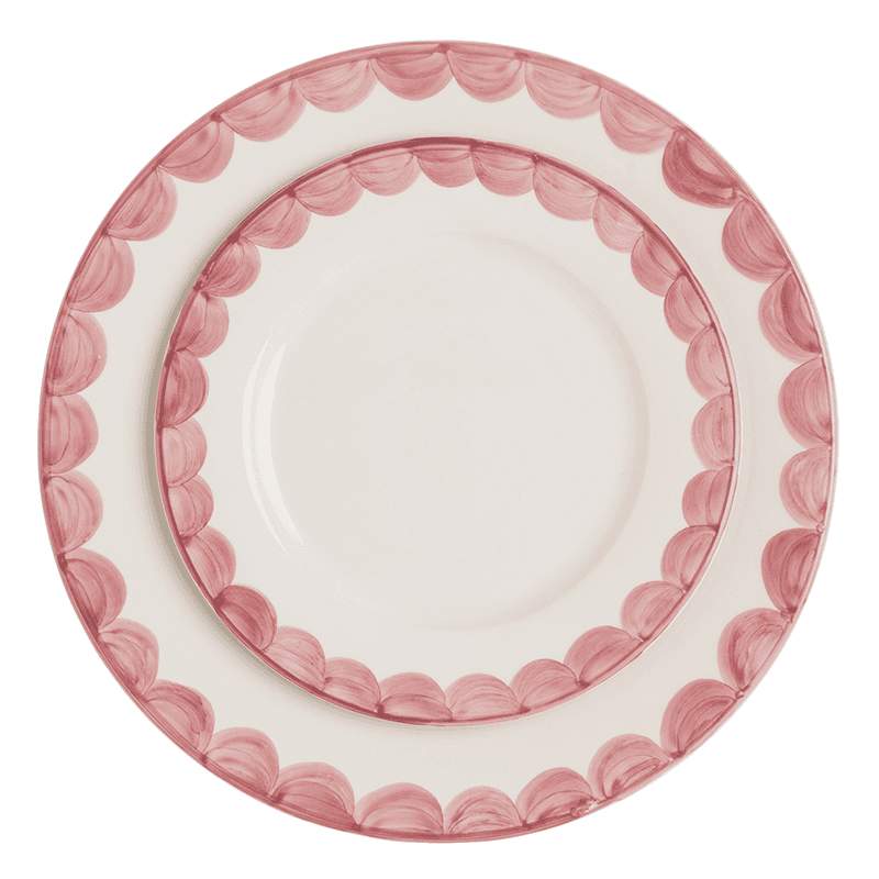 Scallop Dinner Plate Set of 2, D28cm, Pink