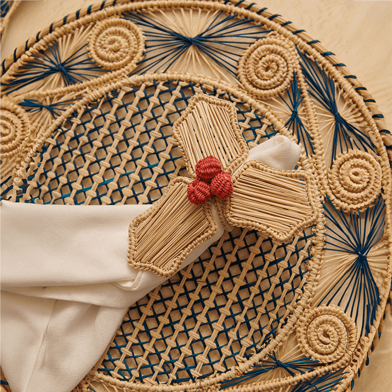 Sandra Set of 2 Woven Placemats, D35cm, Midnight Blue
