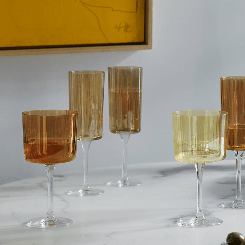 Gems Set of 4 Wine Glasses, 250ml, Amber
