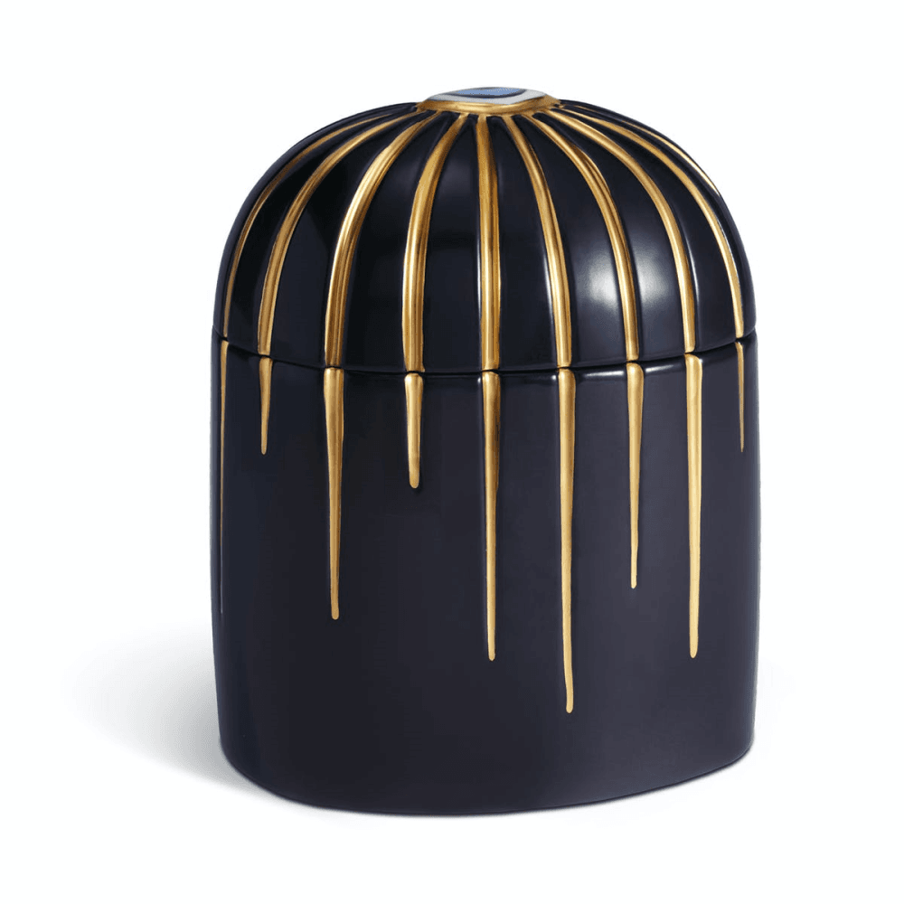 Lito Eye Candle, 12 x 10 x 8cm, Blue, 24ct Gold