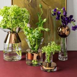 Image showing the Tank Vase stem, H29cm, Copper/Glass product.
