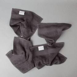 Image showing the Organic 600gsm Set of 2 Face Towels, 30 x 30cm, Slate product.