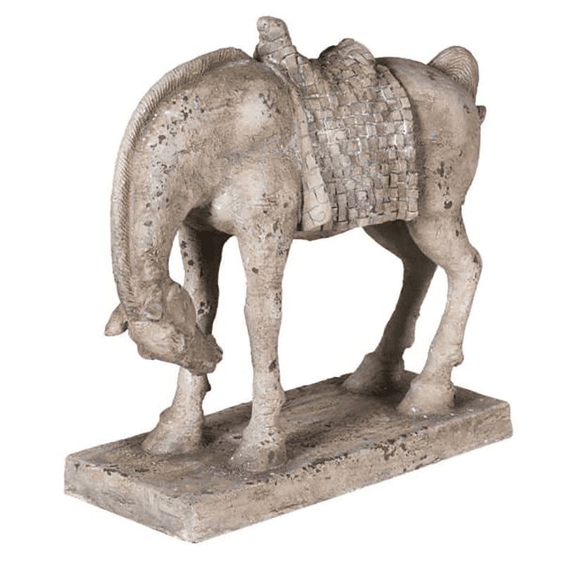 Bowing Horse Ornament, H24.5cm, Grey