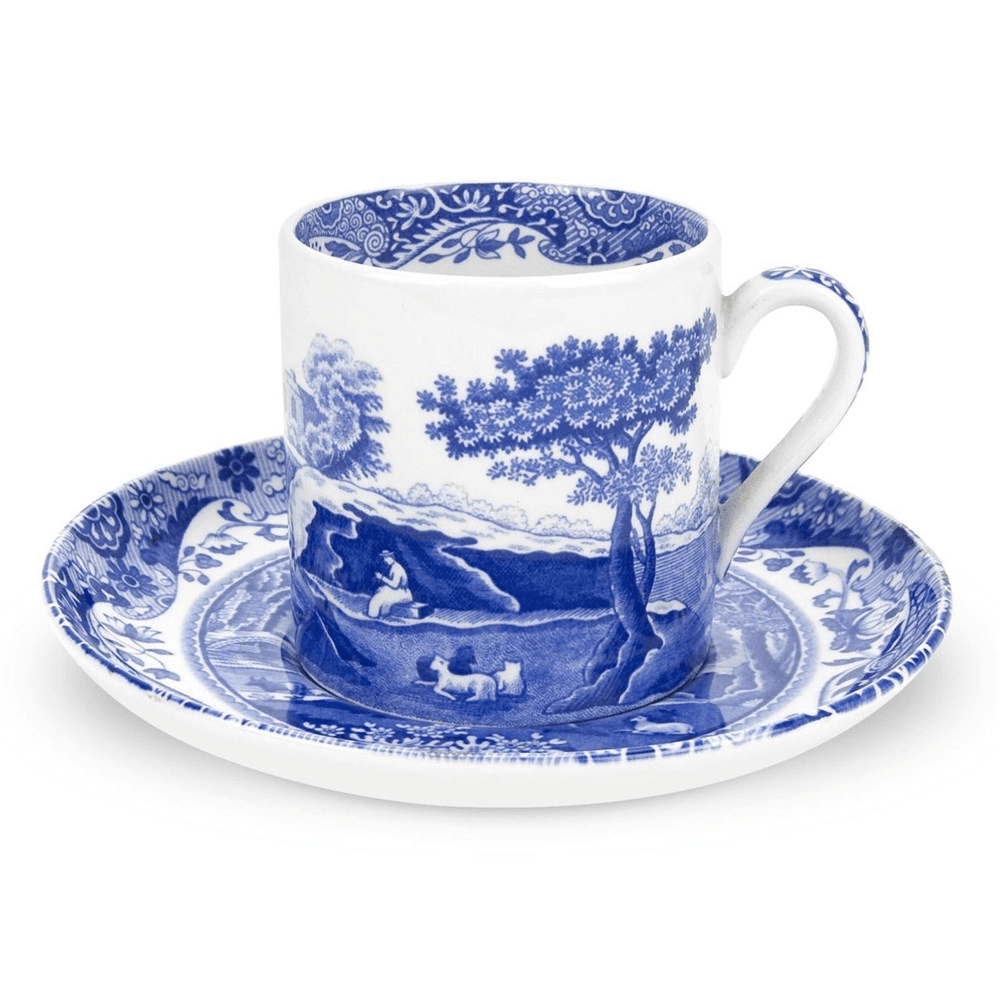 Blue Italian Set of 4 coffee cups and saucers, 90ml