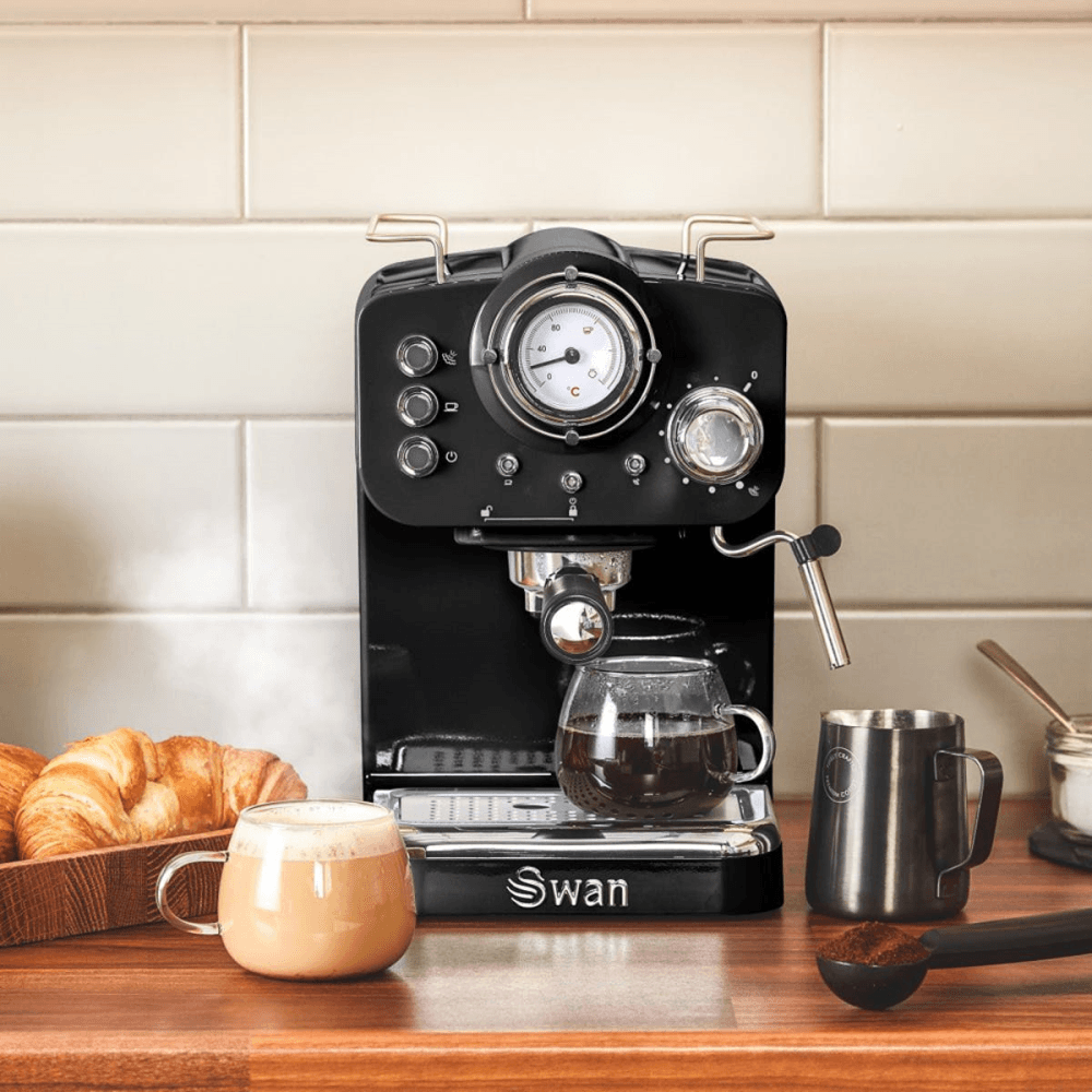 Retro Espresso Machine, Black