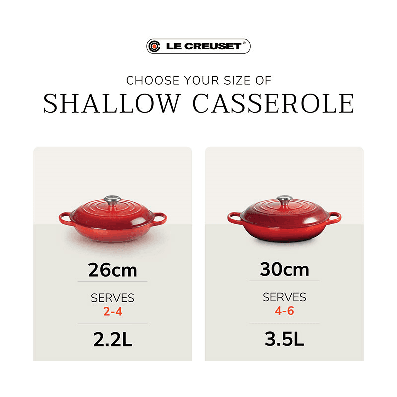 Signature Cast Iron Shallow Casserole, 30cm, Chambray