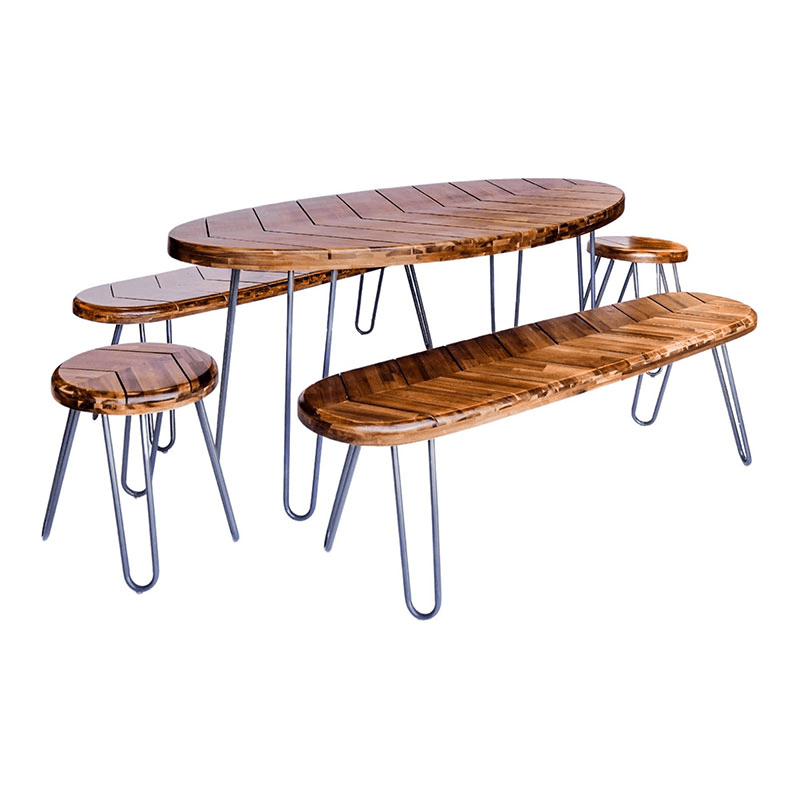 Borough 5 Piece Furniture Set, Brown/Grey