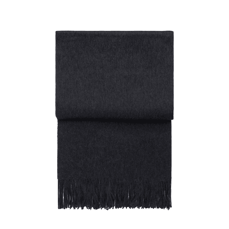 Luxury Plaid Throw, H200cm x W130cm, Dark Grey