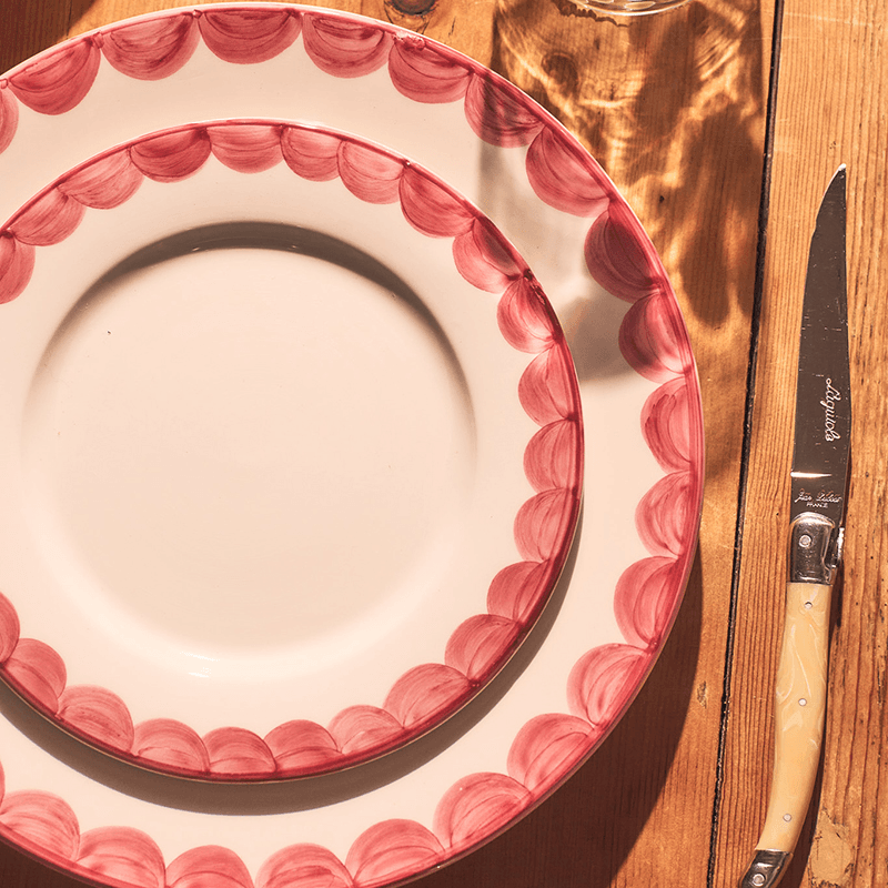 Scallop Dinner Plate Set of 2, D28cm, Pink