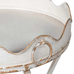 Image showing the Scalloped Edge Scallopped Edge Metal Side Table, Cream product.