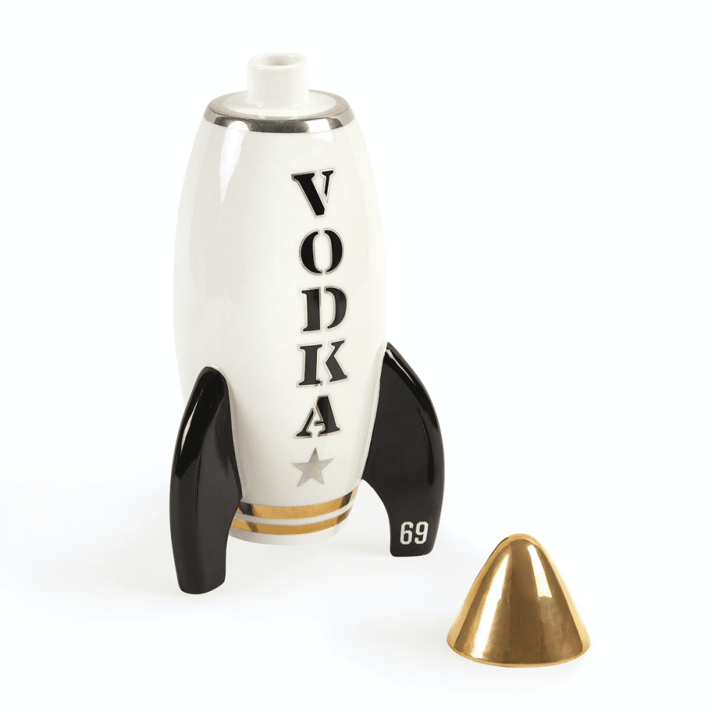 Rocket - Vodka Decanter, H25.4cm, White/Black/Gold