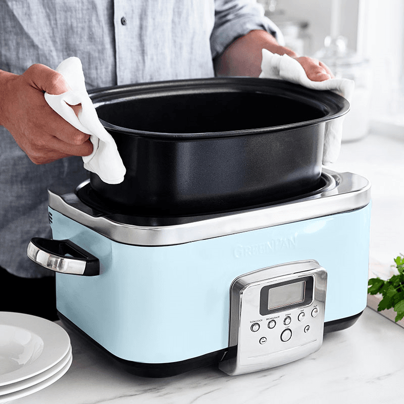 Non-Stick Slow Cooker, 6L, Blue Haze