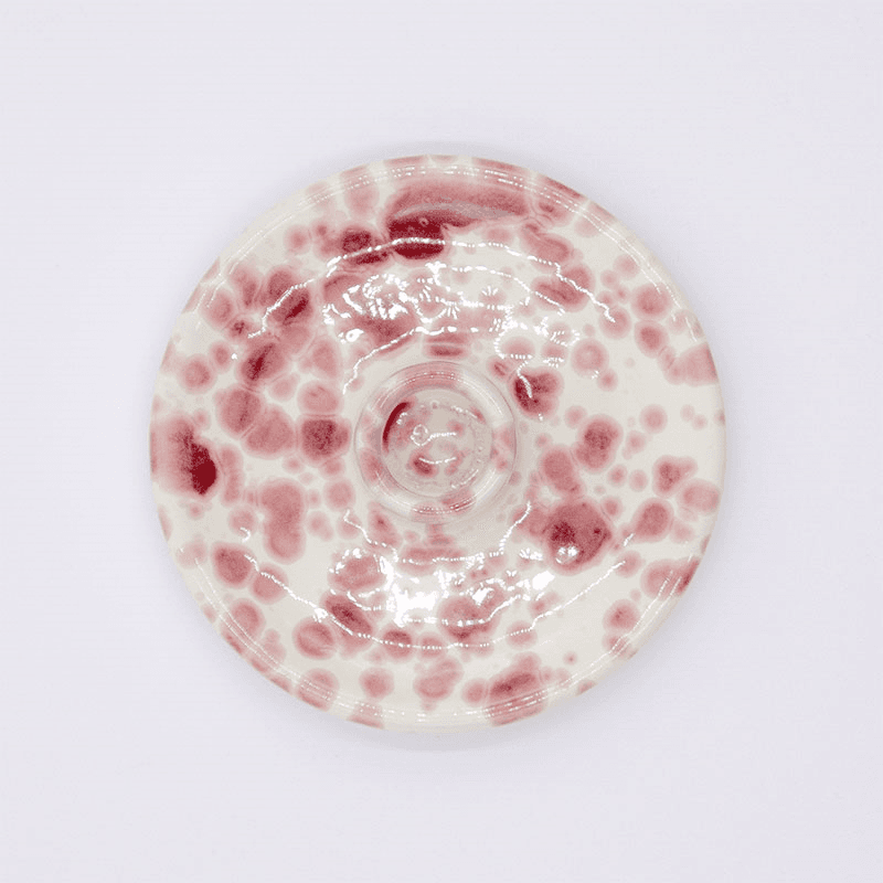 Splatter Candle Holder, Cranberry