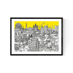 Image showing the Lizzie Presst, London Jungle Framed Art Print, Black product.