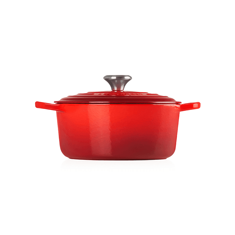 Signature Cast Iron Round casserole, 26cm - 5.3 litre, Cerise