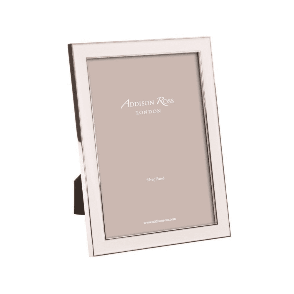 Enamel Range Photograph frame, 5 x 7" with 15mm border, White With Silver Plate