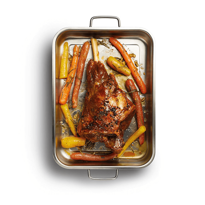 Deep roasting pan, 37 x 27cm, Stainless Steel