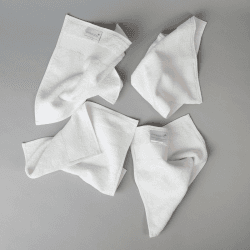 Image showing the Organic 600gsm Set of 2 Face Towels, 30 x 30cm, White product.