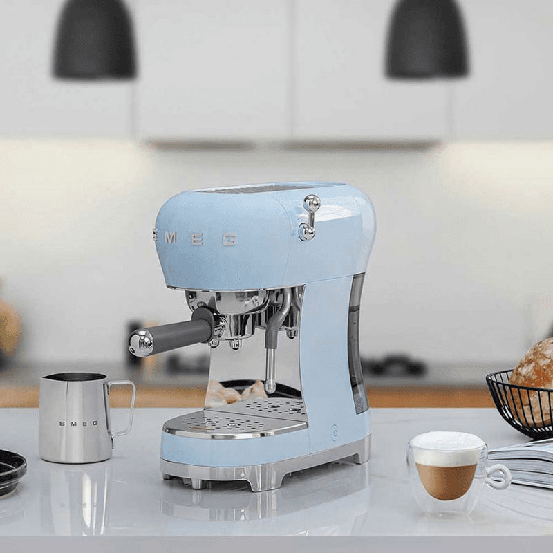 50's Style Espresso Coffee Machine, Pastel Blue