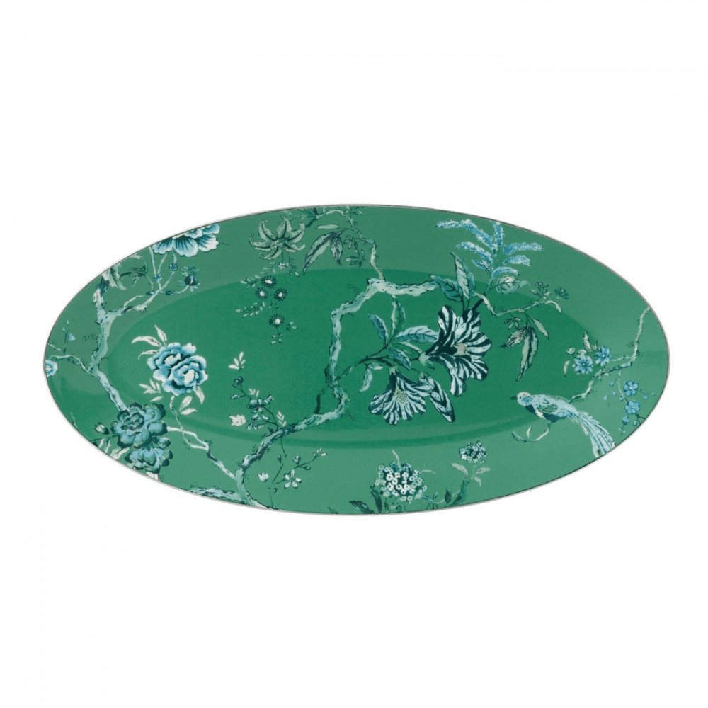 Chinoiserie Green Oval platter, 45 x 24.5cm